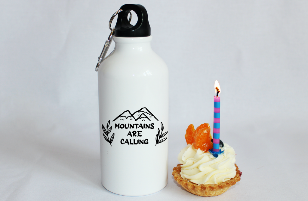 Butelka biała 400 ml z nadrukiem „Mountains are calling” - góry #8