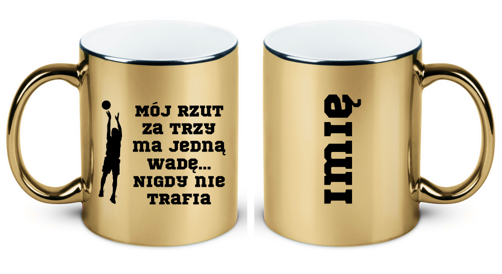 Kubek złoty z nadrukiem dla koszykarza - koszykarz #2