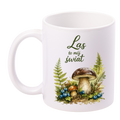 Kubek biały z nadrukiem „Las to mój świat” – grzyby, las #9