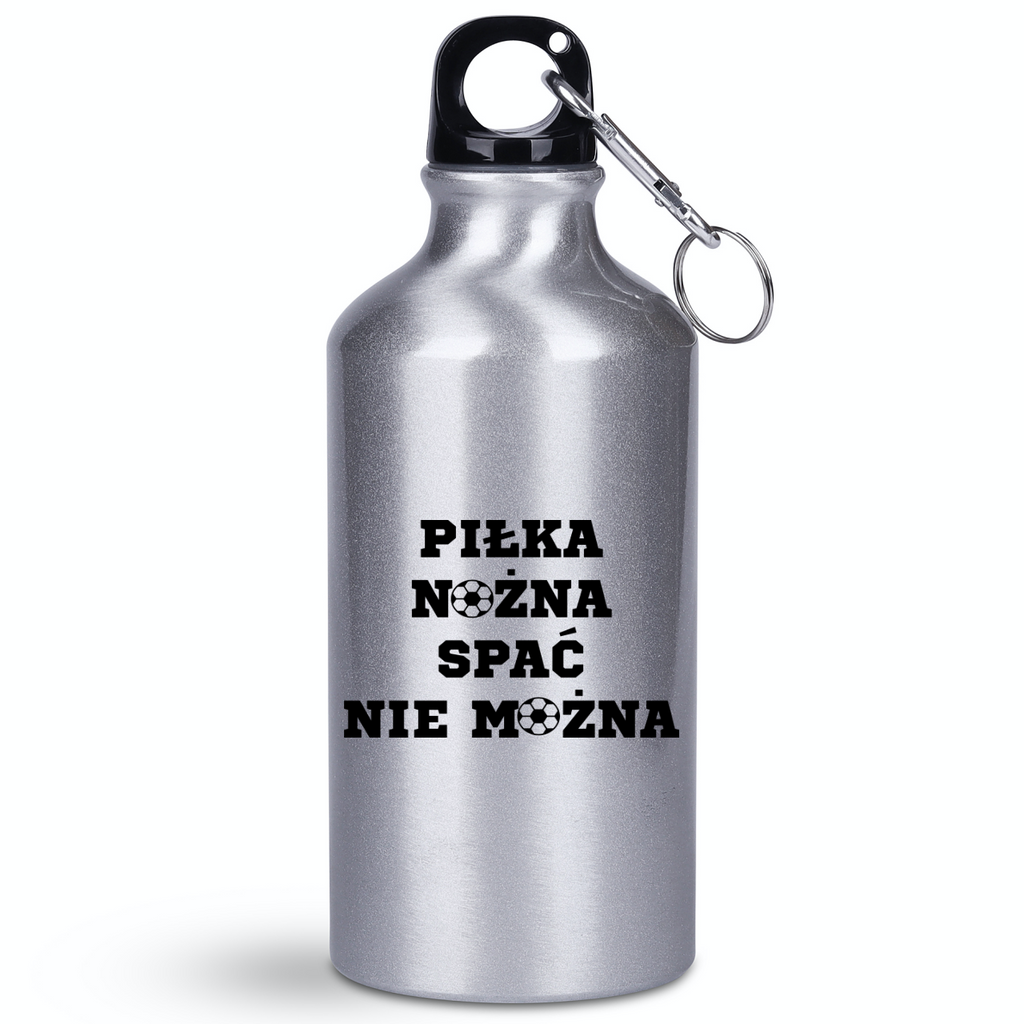 Butelka srebrna 400 ml dla kibica piłki nożnej z napisem "Piłka nożna – spać nie można" #10