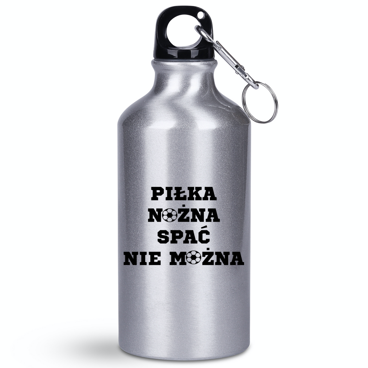 Butelka srebrna 400 ml dla kibica piłki nożnej z napisem "Piłka nożna – spać nie można" #10