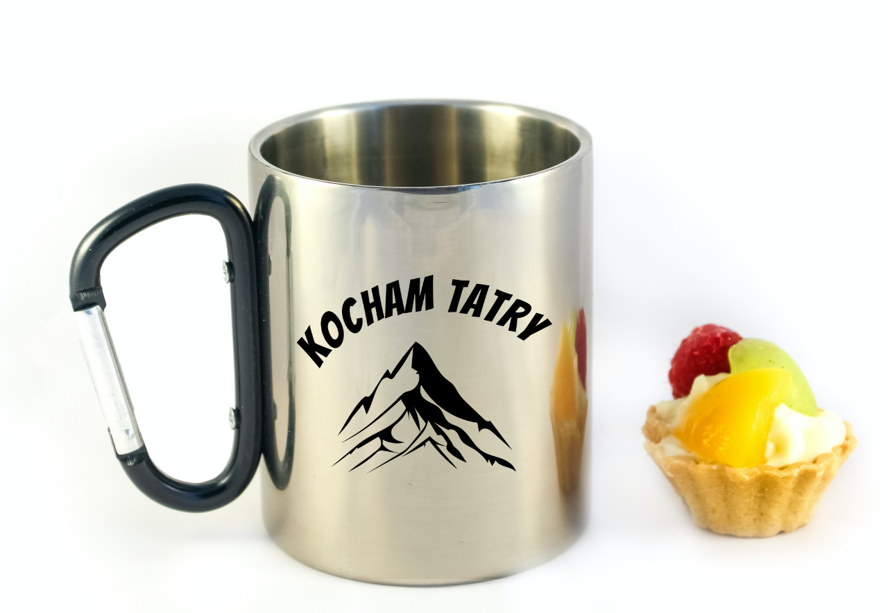 Kubek z czarnym karabińczykiem i nadrukiem „Kocham Tatry” – góry #3