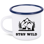 Kubek emaliowany biały z nadrukiem „Stay Wild” – przygoda, przyroda #8
