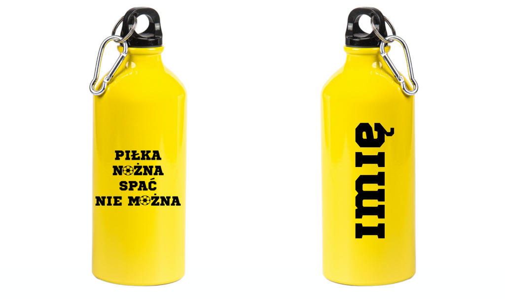 Bidon żółty 600 ml dla kibica piłki nożnej z napisem "Piłka nożna – spać nie można" #9