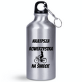 Butelka srebrna 400 ml z nadrukiem „Najlepsza rowerzystka na świecie” – dla rowerzystki #3