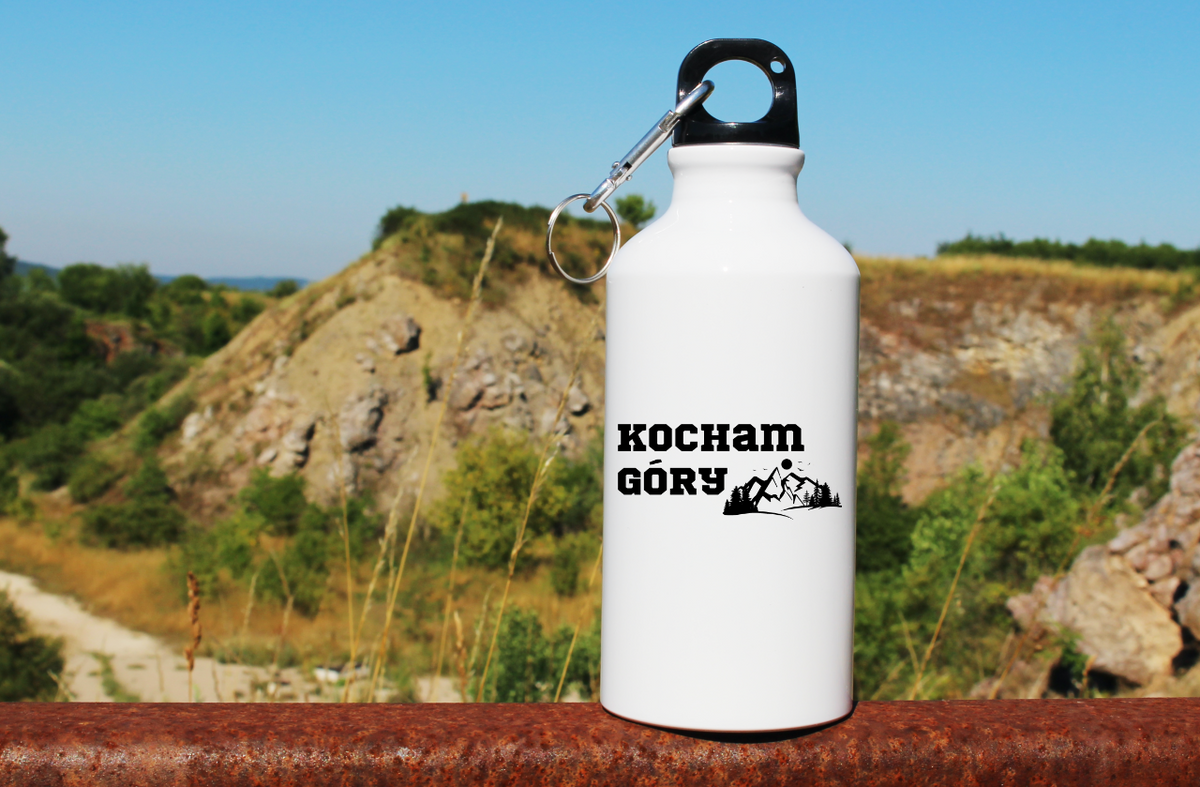 Butelka biała 400 ml z nadrukiem „Kocham góry” #7