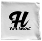 Poduszka z czarną literą H i napisem "I Love Handball" #3
