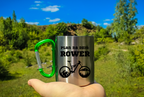 Kubek z zielonym karabińczykiem z nadrukiem „Plan na dziś: rower” – rower #9