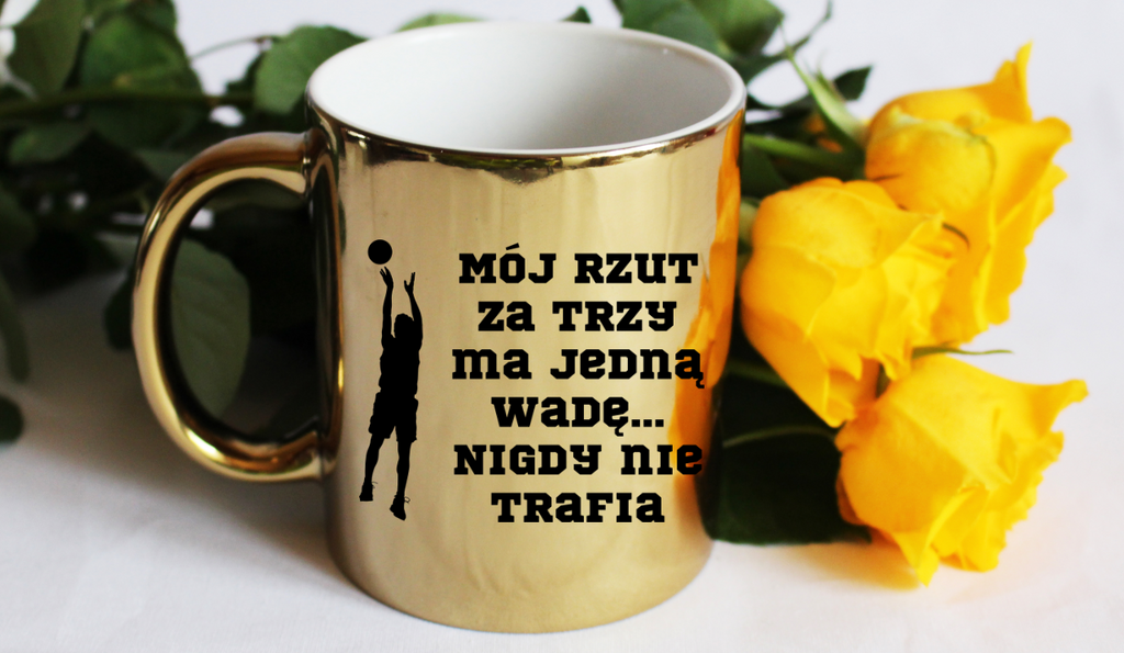Kubek złoty z nadrukiem dla koszykarza - koszykarz #2