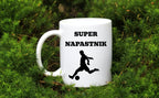Kubek biały z nadrukiem "Super Napastnik" – piłka nożna #11