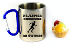 Biegowy kubek karabińczyk niebieski z nadrukiem "Najlepsza Biegaczka na Świecie" #2