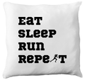 Poduszka dla biegaczki z nadrukiem "Eat Sleep Run Repeat" – bieganie #11