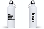 Butelka biała 800 ml na siłownię z nadrukiem „Eat Sleep Gym Repeat” – siłownia #7