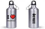 Butelka srebrna 400 ml z nadrukiem "I LOVE VOLLEYBALL" #1