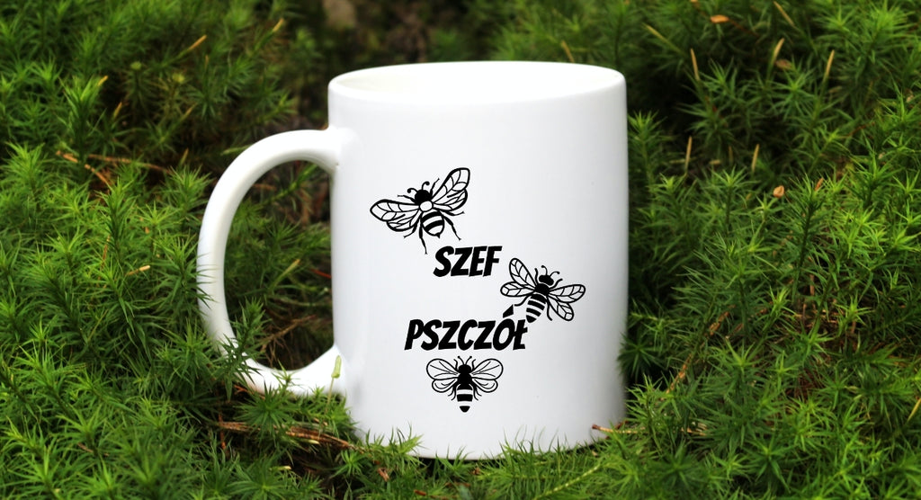 Kubek biały dla pszczelarza "Szef pszczół" #3