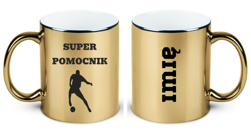 Kubek biały z nadrukiem "Super Pomocnik" – piłka nożna #10