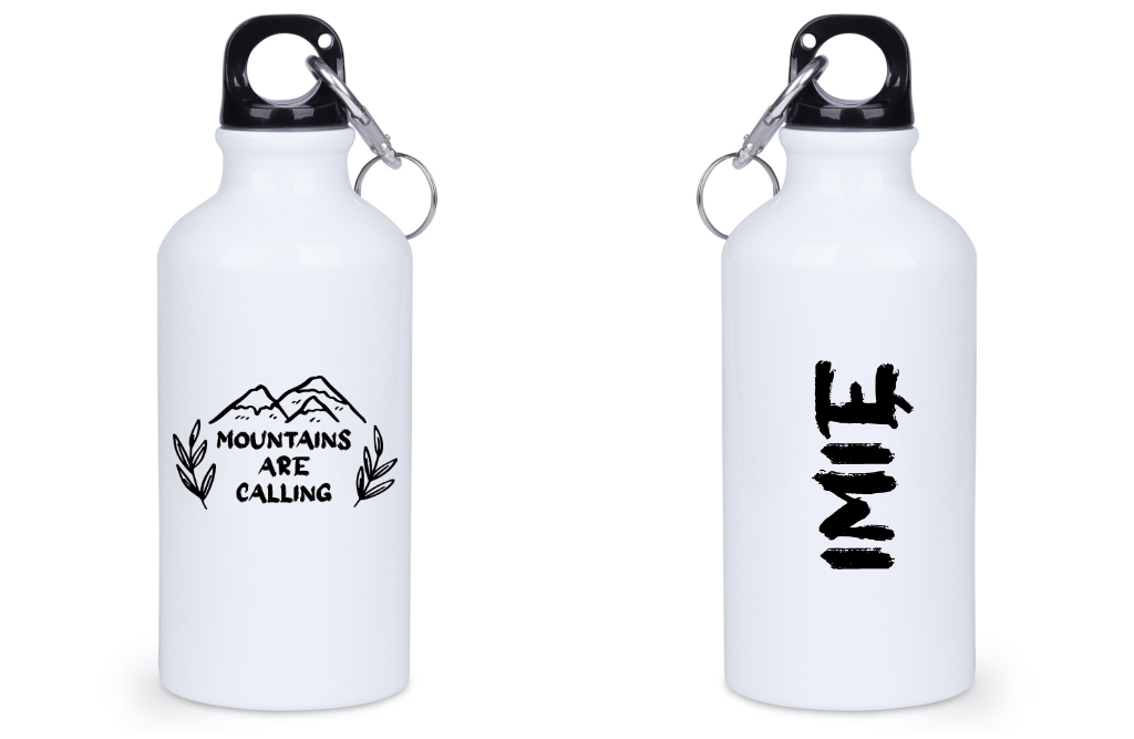 Butelka biała 400 ml z nadrukiem „Mountains are calling” - góry #8