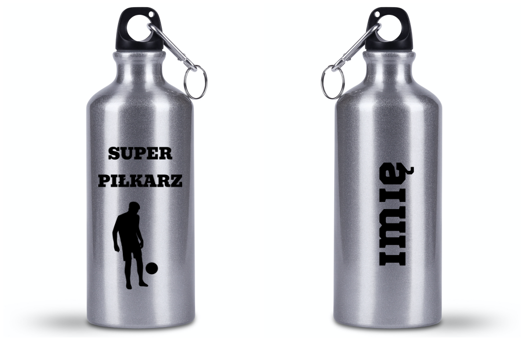 Butelka srebrna 500 ml z napisem "Super Piłkarz" – piłka nożna #3