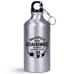Butelka srebrna 400 ml z nadrukiem „Najlepszy działkowiec na swoim kawałku ziemi” – do ogrodu #5