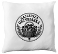 Poduszka prezent dla miłośniczki grzybów z nadrukiem "Najlepsza Grzybiarka" - grzyby #1