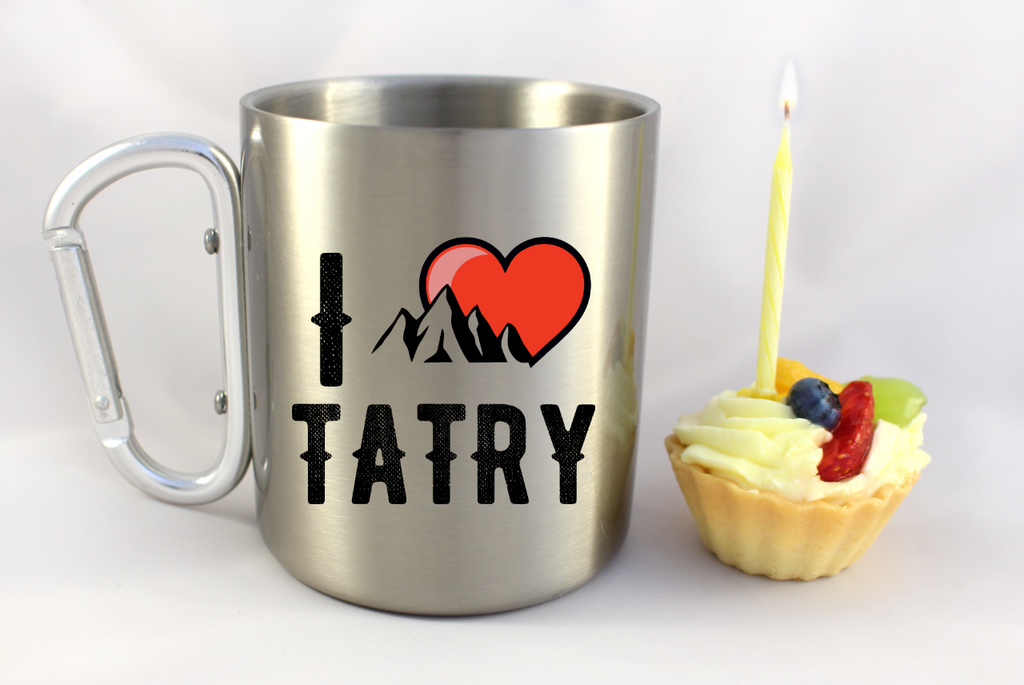 Kubek ze srebrnym karabińczykiem z nadrukiem „I love Tatry” – góry, Zakopane #10