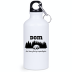 Butelka biała 400 ml z nadrukiem „Dom jest tam, gdzie go zaparkujesz” – podróż, wyprawa #6