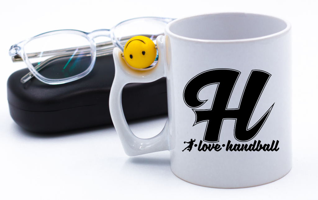 Kubek z piłką, czarną literą "H" i napisem "I LOVE HANDBALL" #4