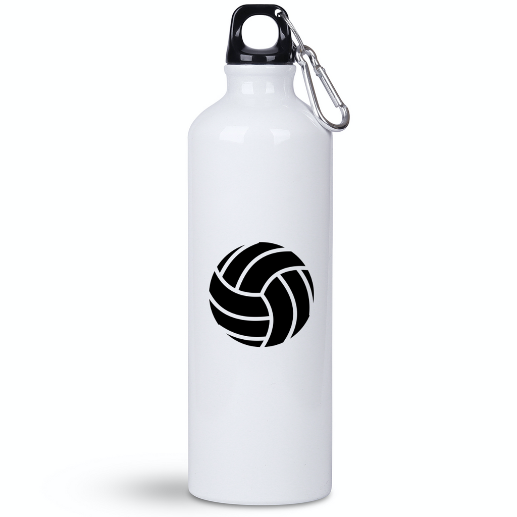 Butelka biała 800 ml z nadrukowaną grafiką piłki i imieniem do wyboru – siatkówka #5