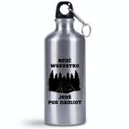 Bidon srebrny 500 ml z nadrukiem „Rzuć wszystko, jedź pod namiot” – namioty, camping, wyprawa #8