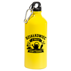 Butelka żółta 600 ml z nadrukiem „Działkowiec z pasji plany z radości” – na działkę #1