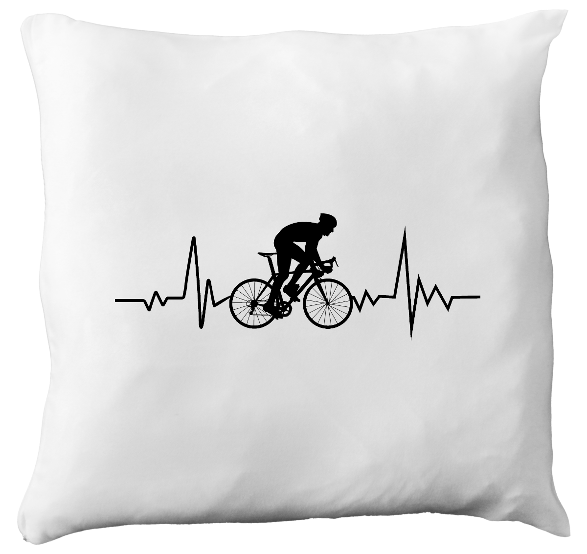 Poduszka z grafiką "Rowerowe EKG, linia życia" – dla rowerzysty #10
