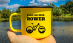 Kubek emaliowany żółty z nadrukiem "Plan na dziś: Rower" – rower #9