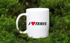 Kubek biały z napisem "I love tenis" #1