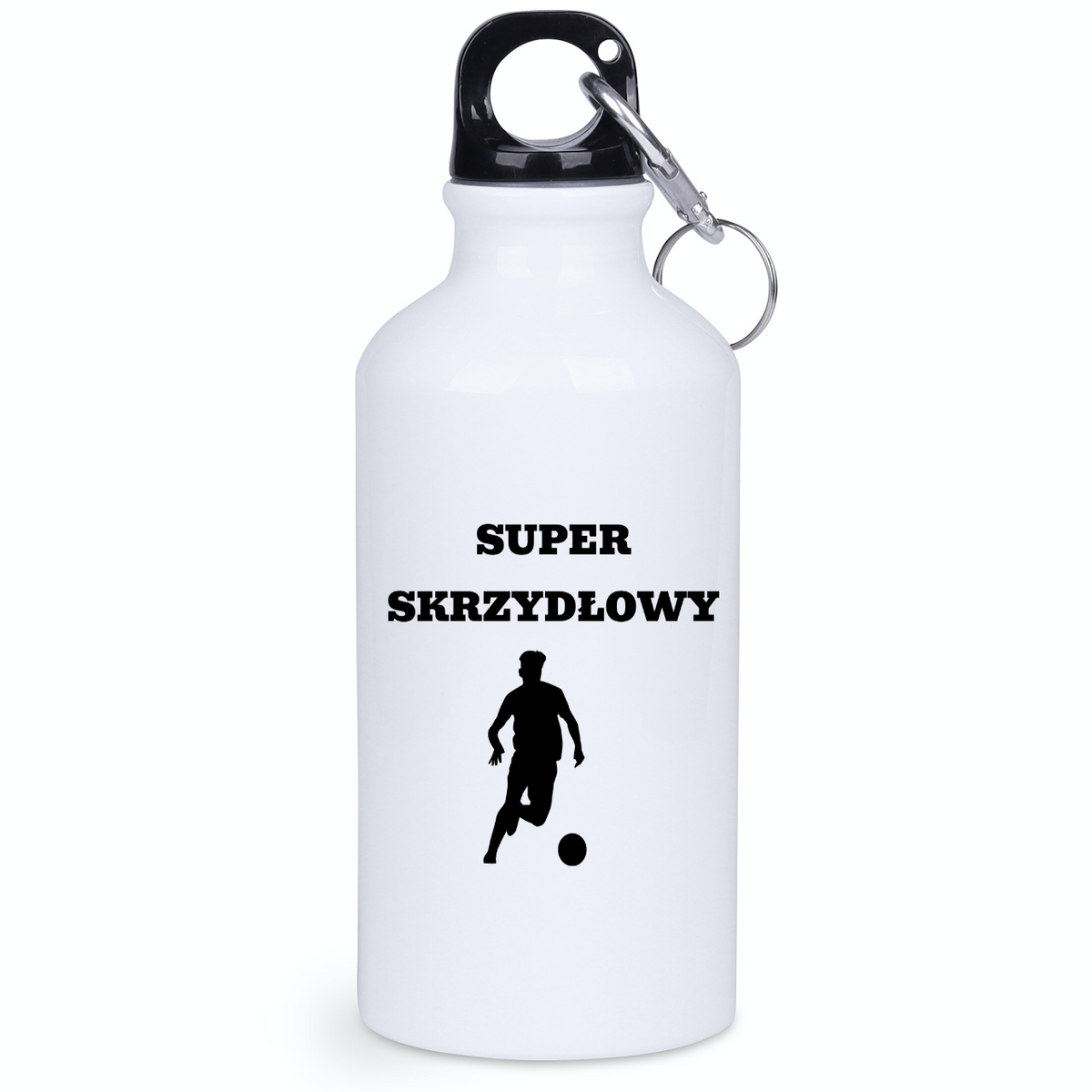 Bidon biały 400 ml z napisem "Super Skrzydłowy" – piłka nożna #1