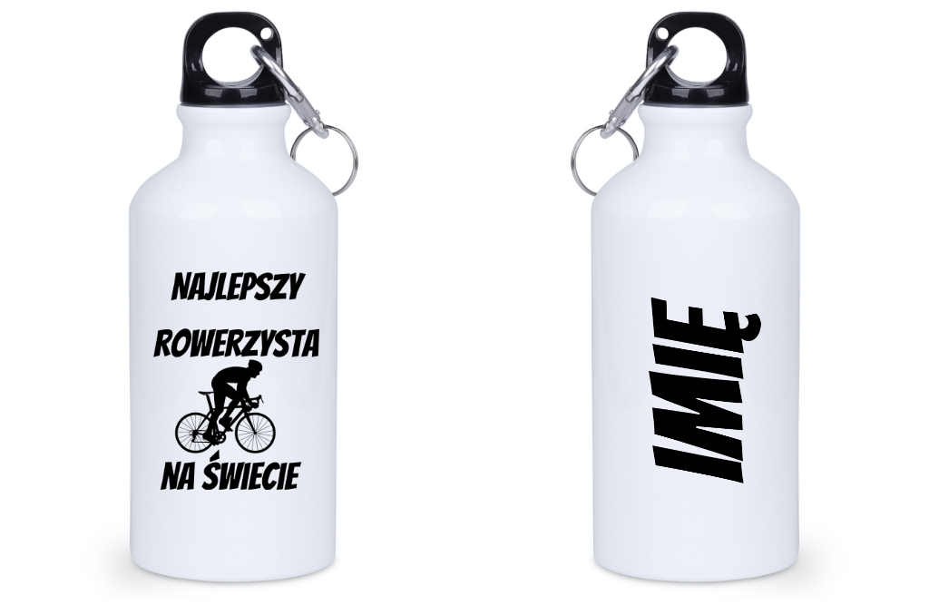 Butelka biała 400 ml z nadrukiem "Najlepszy rowerzysta" – dla rowerzysty #7