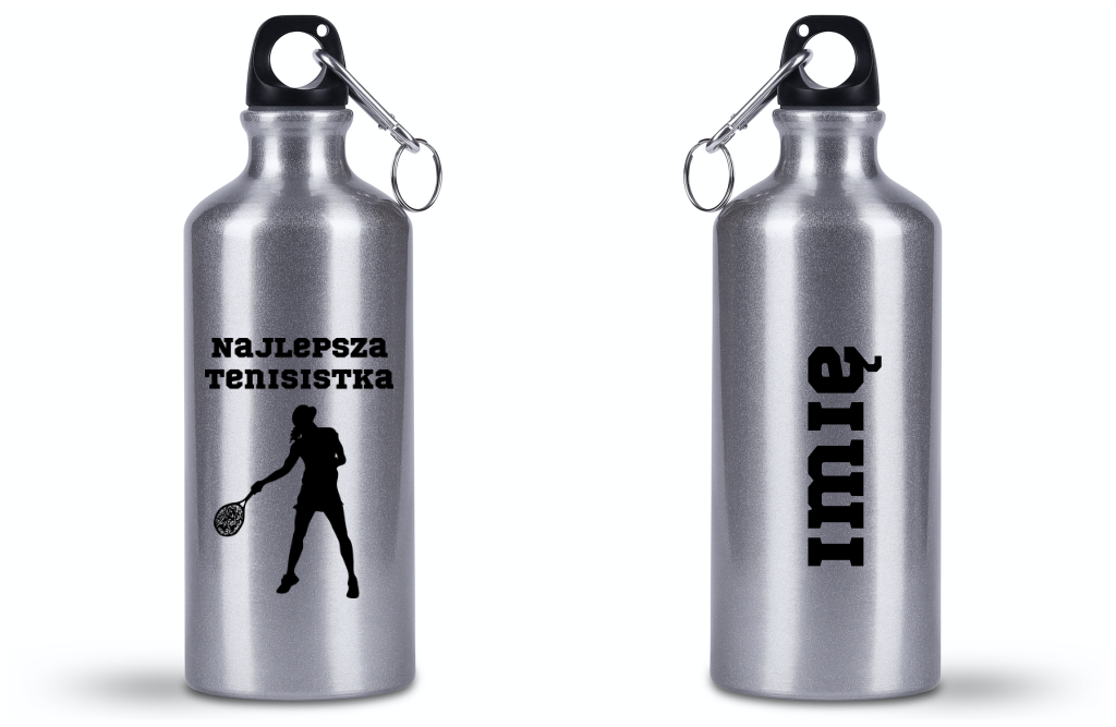 Butelka srebrna 500 ml z napisem "NAJLEPSZA TENISISTKA" #2