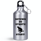 Butelka srebrna 400 ml z nadrukiem "Gotowa do startu, start!" dla pań – bieganie #5