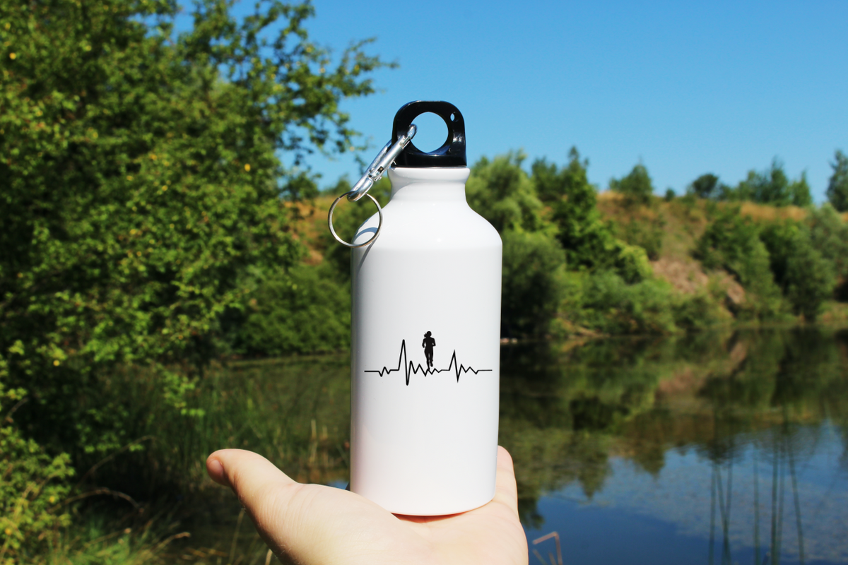 Bidon biały 400 ml dla biegaczki - biegowe EKG - bieganie #1