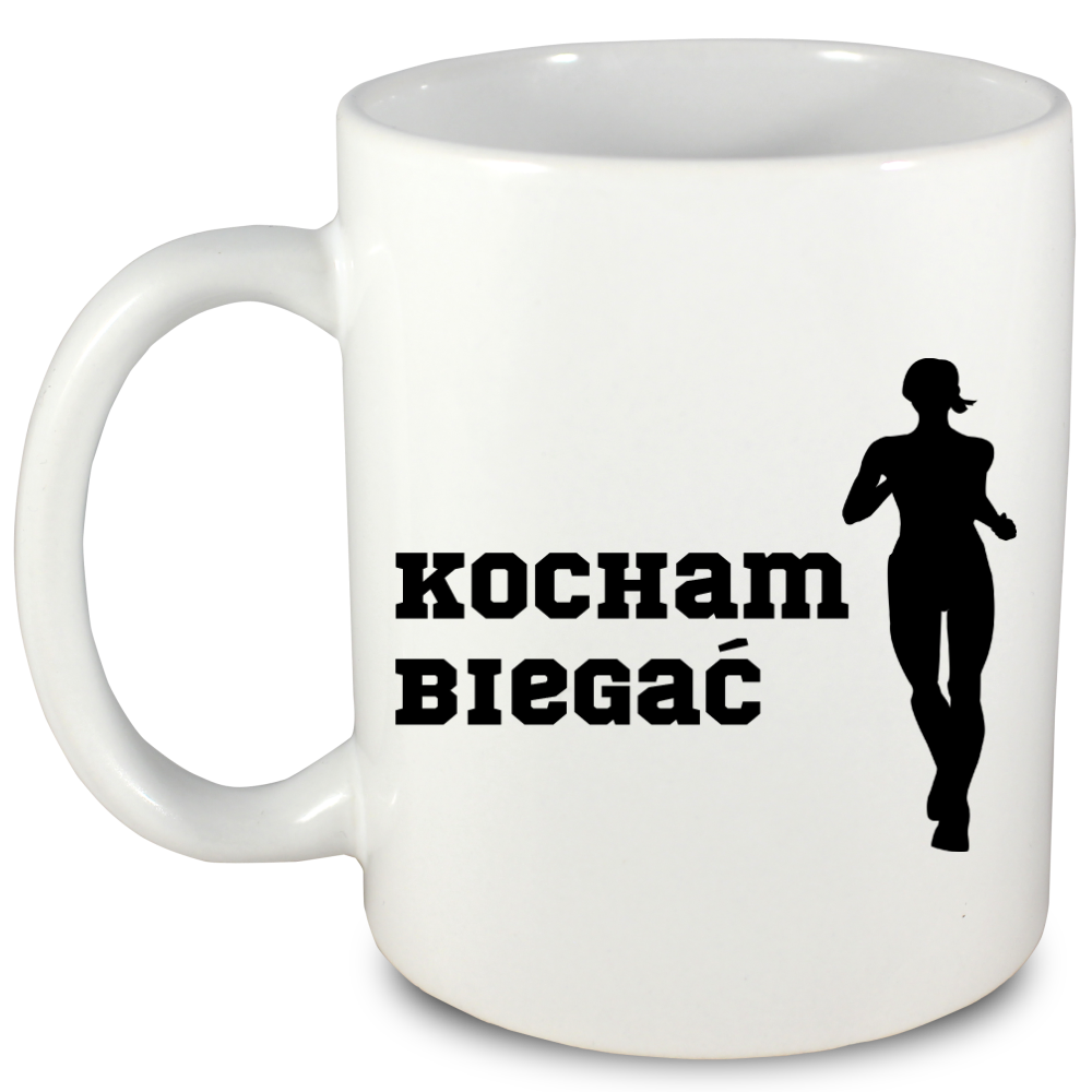 Kubek biały dla biegaczki z nadrukiem „Kocham Biegać” #4