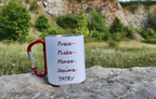 Kubek biały z czerwonym karabińczykiem, nadruk „Tatrzańska wykreślanka” – Tatry, góry #11