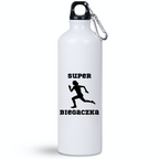 Bidon biały 800 ml z nadrukiem "Super Biegaczka" – bieganie #8