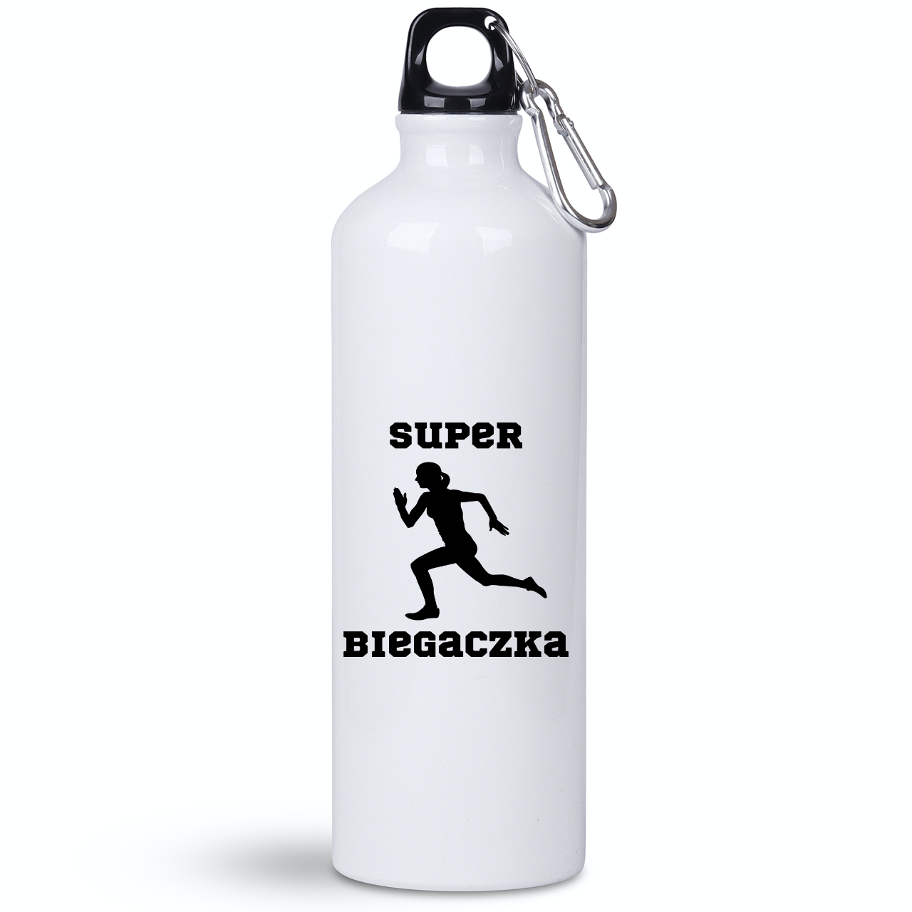 Bidon biały 800 ml z nadrukiem "Super Biegaczka" – bieganie #8
