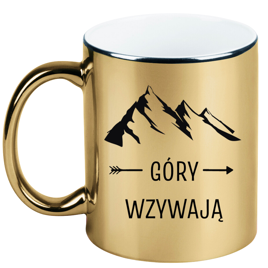 Kubek złoty z nadrukiem „Góry wzywają” – trekking #4