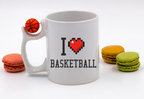 Kubek z piłką i nadrukiem "I LOVE BASKETBALL" – koszykówka #2