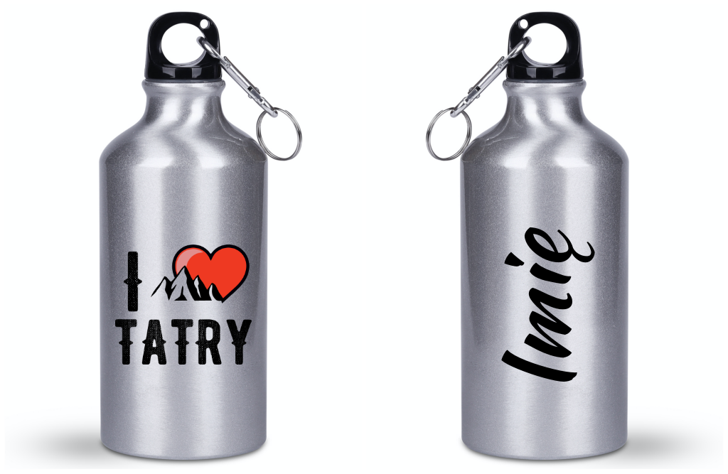 Butelka srebrna 400 ml z nadrukiem „I love Tatry” – Zakopane, góry #9