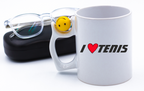 Kubek z piłką i grafiką: I LOVE TENIS #1