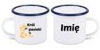 Kubek emaliowany biały z nadrukiem „Król pasieki” – pszczelarstwo #10