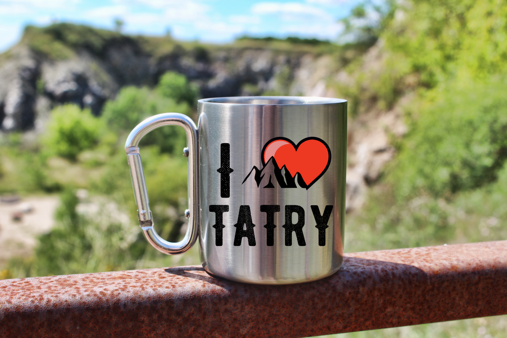 Kubek ze srebrnym karabińczykiem z nadrukiem „I love Tatry” – góry, Zakopane #10