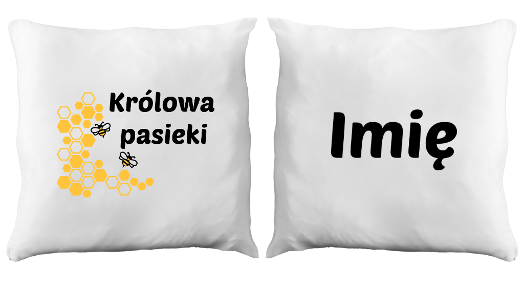 Poduszka dla pszczelarza z nadrukiem „Królowa pasieki” – pszczelarstwo #9
