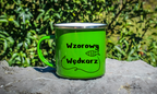 Kubek emaliowany zielony z nadrukiem "Wzorowy Wędkarz" #1